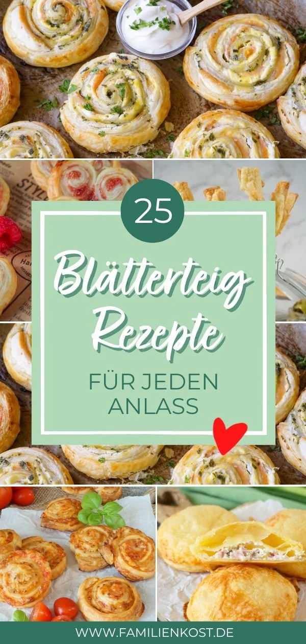 Vielfältige Blätterteig Rezepte für Snacks, Süßes und Herzhaftes.
