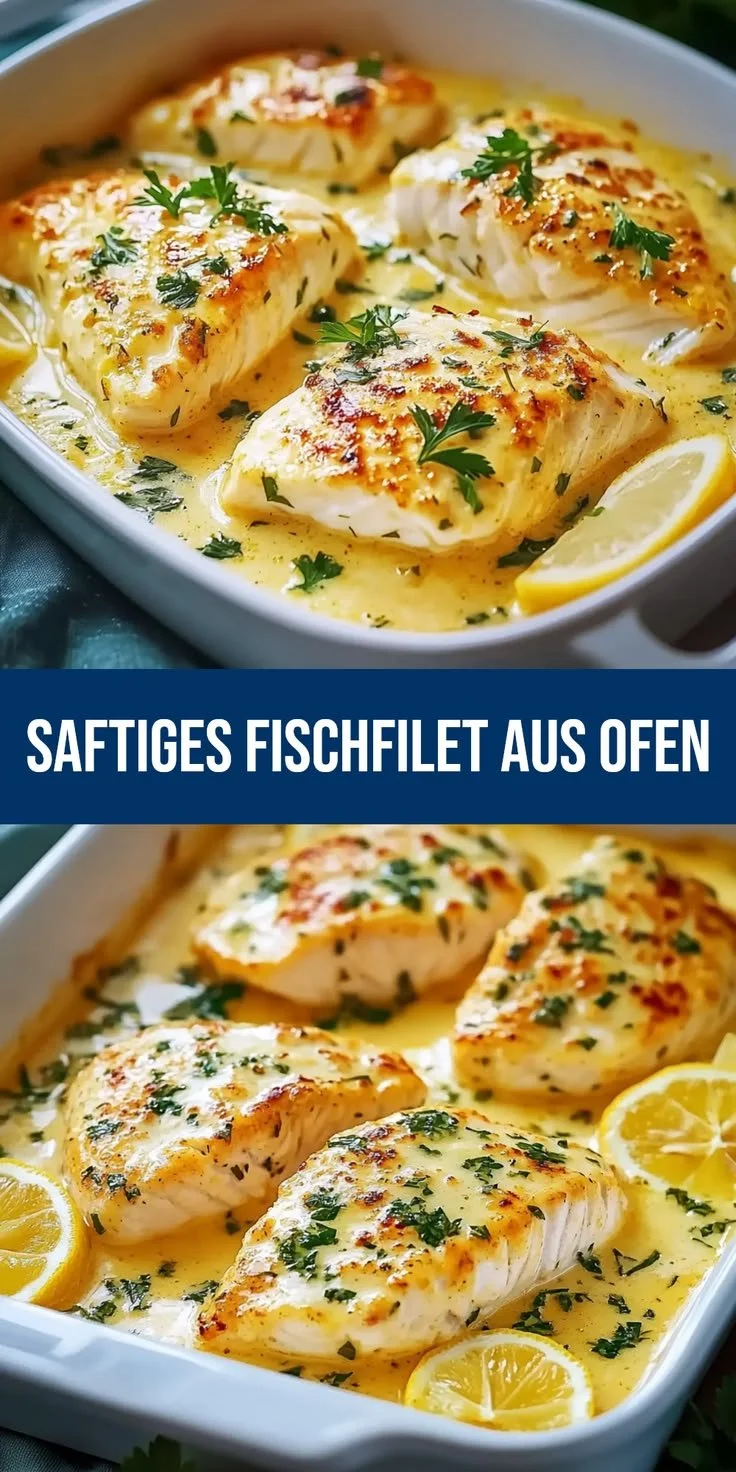 Saftig gebackenes Fischfilet aus dem Ofen