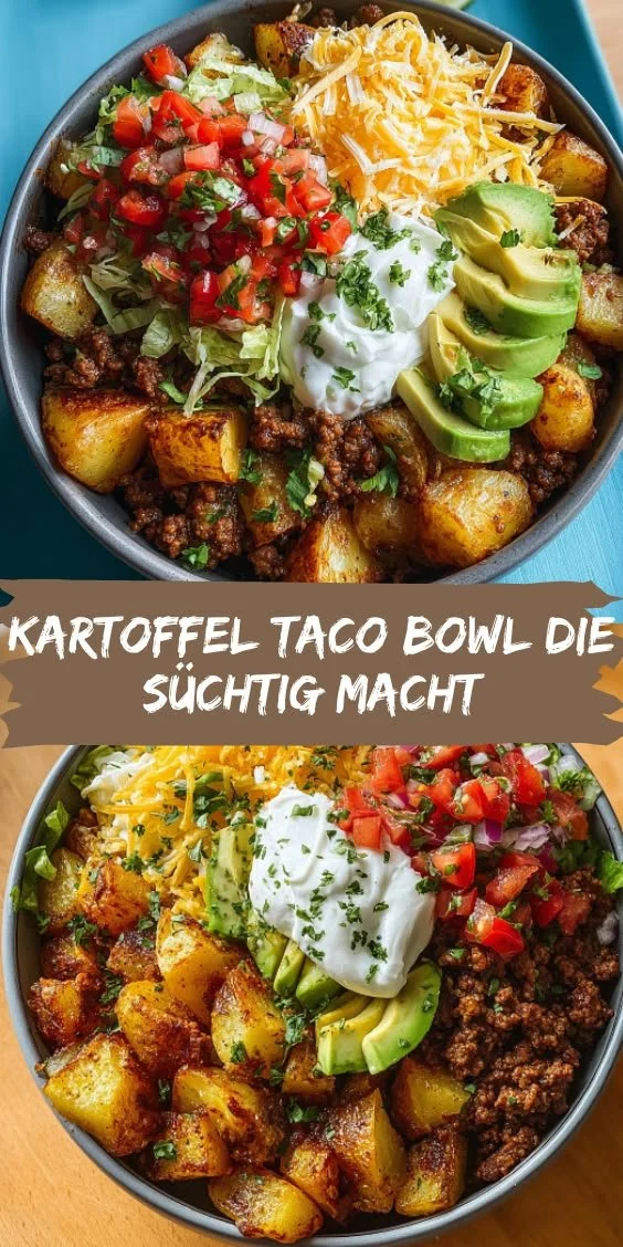 Leckere Kartoffel Taco Bowl für köstliches Meal Prep und gesunde Ernährung