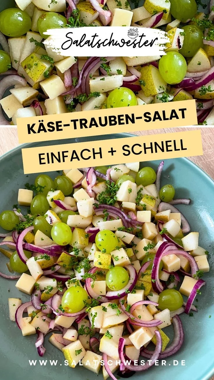 Leckeren Käse-Trauben-Salat als herbstliche Gaumenfreude