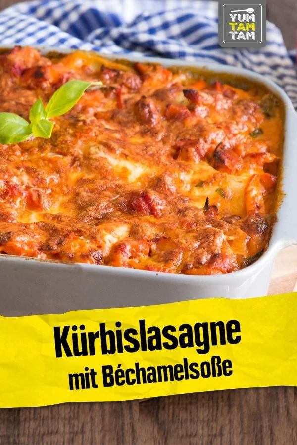 Hausgemachte Kürbislasagne mit cremiger Béchamelsoße