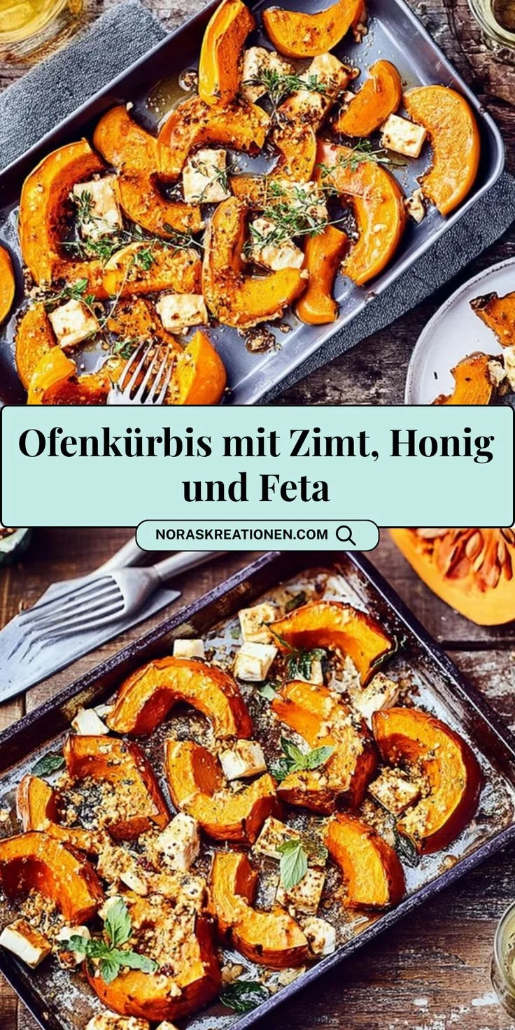 Ofenkürbis mit Zimt, Honig und Feta als herbstliches Rezept