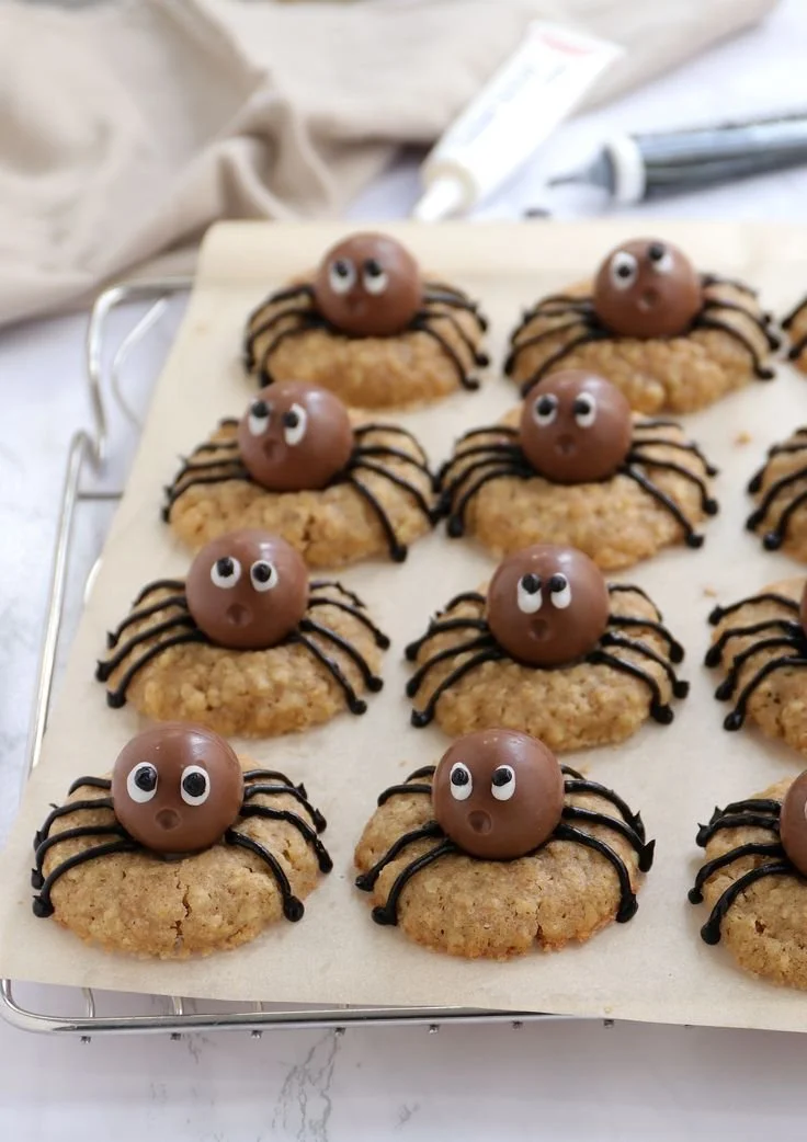 Spider Cookies Rezept mit Dinkelkeks und Schokolade