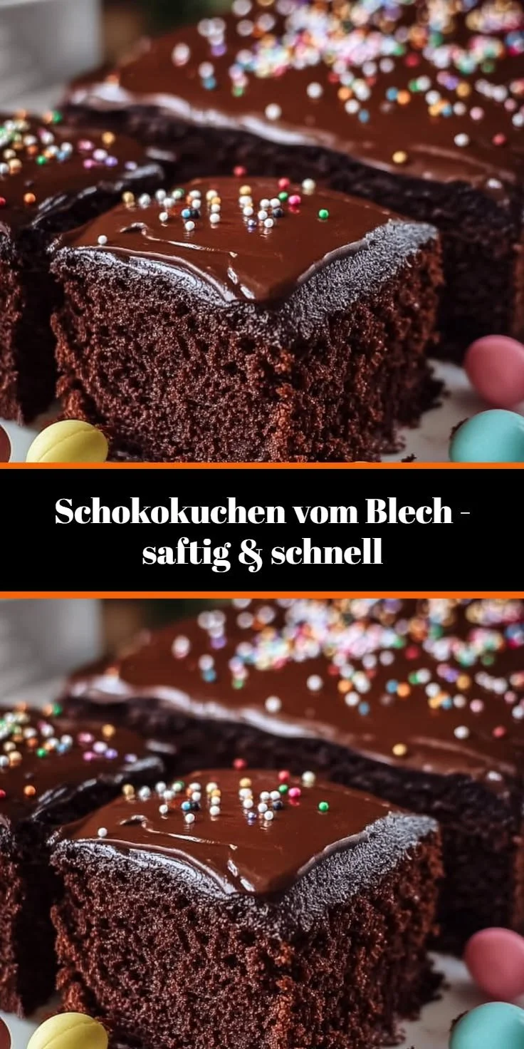 Saftiger Schokokuchen vom Blech für Kinderpartys